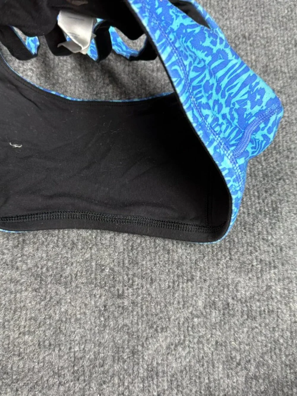Ivivva Girls Size 12 Blue Zebra Leopard Print Strappy Racerback Athletic Sports